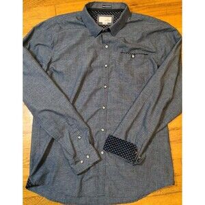Men's Craft And Flow Button Down Flip Cuff Long Sleeve Shirt Blue Size XL EUC